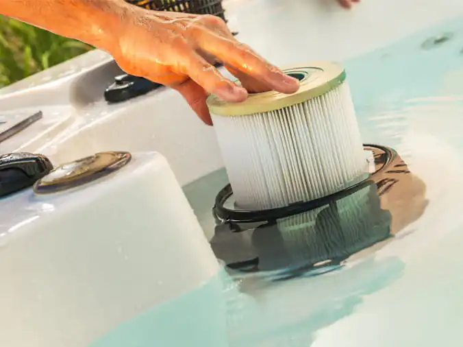Changing a pool filter cartridge